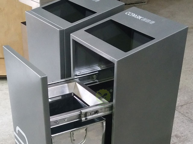 单桶组合式分类果皮箱厂家生产图