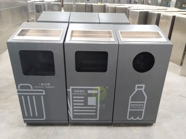 单桶组合式分类果皮箱厂家生产图