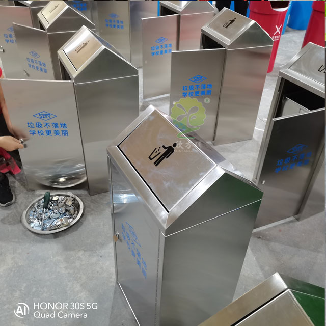 不锈钢推盖垃圾桶-不锈钢摇晃盖投口自动复位无异味