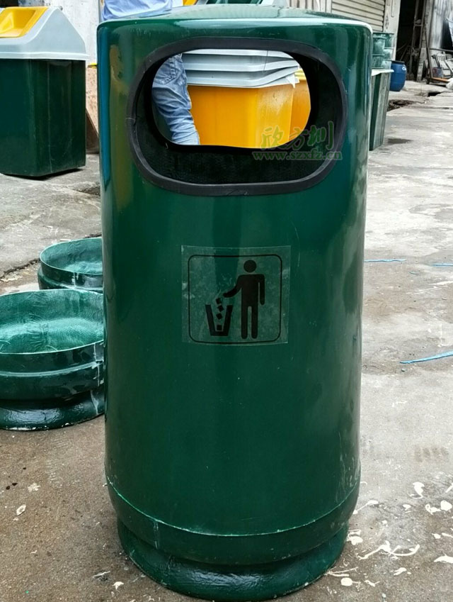 耐用的玻璃钢圆形户外垃圾桶厂家生产图