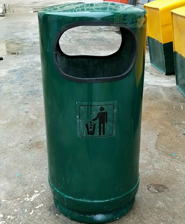 耐用的玻璃钢圆形户外垃圾桶厂家生产图