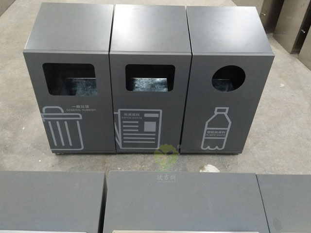单桶组合式分类果皮箱厂家生产图