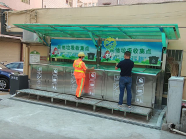 不锈钢社区垃圾收集站垃圾分类收集亭