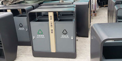 C783户外钢制分类垃圾箱工厂批量生产图
