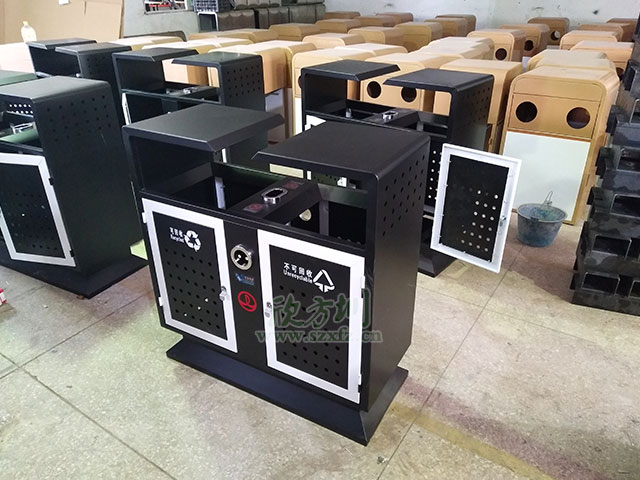 户外钢制垃圾箱-钢制烤漆垃圾箱