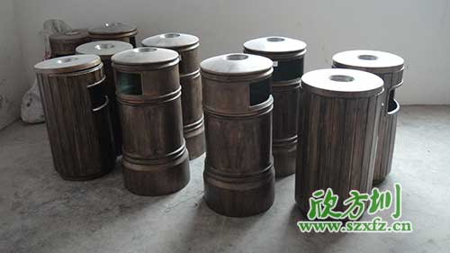 古意盎然,韶关园林仿铜玻璃钢垃圾桶